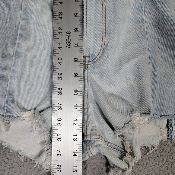 Abercrombie & Fitch The Cutoff Short Women's 32/14 Blue curve Love High-Rise NWT - Picture 11 of 13